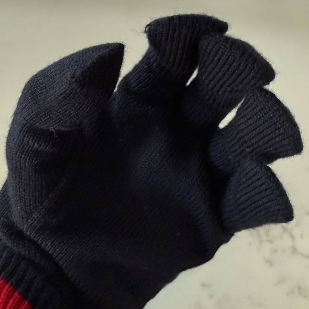 AUTH Moncler Logo Patch Striped Wool Gloves, Size L, Made In Italy - Picture 8 of 8